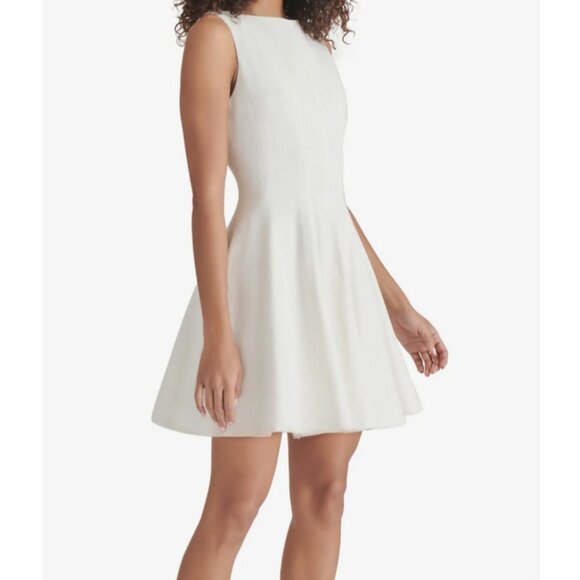 Steve Madden Nili White Dress Bridal Shower Graduation Mini Fit & Flare Sz 2 NWT - Picture 1 of 10